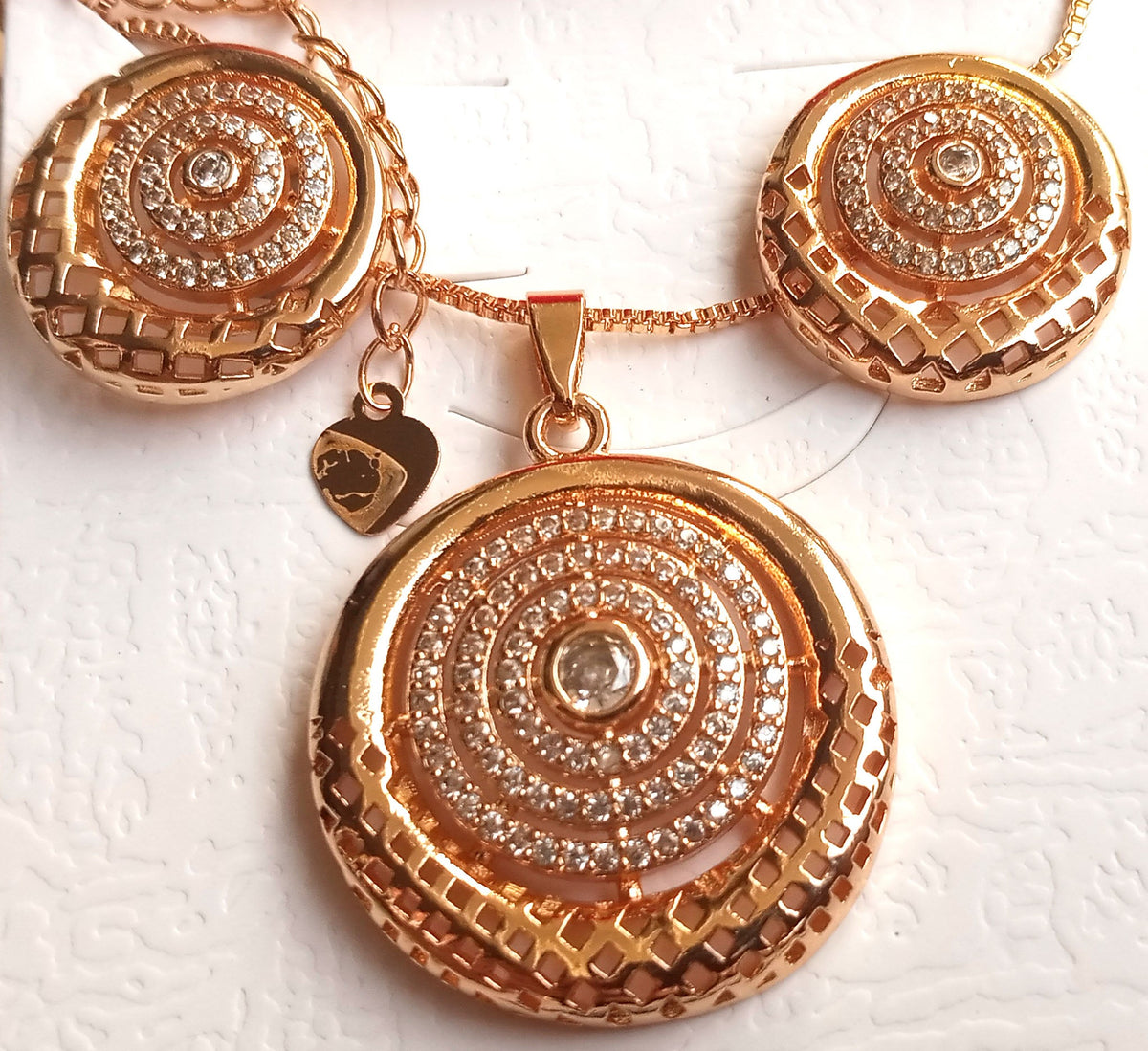 Imported Elegant stylish zircon round shape jewelry set