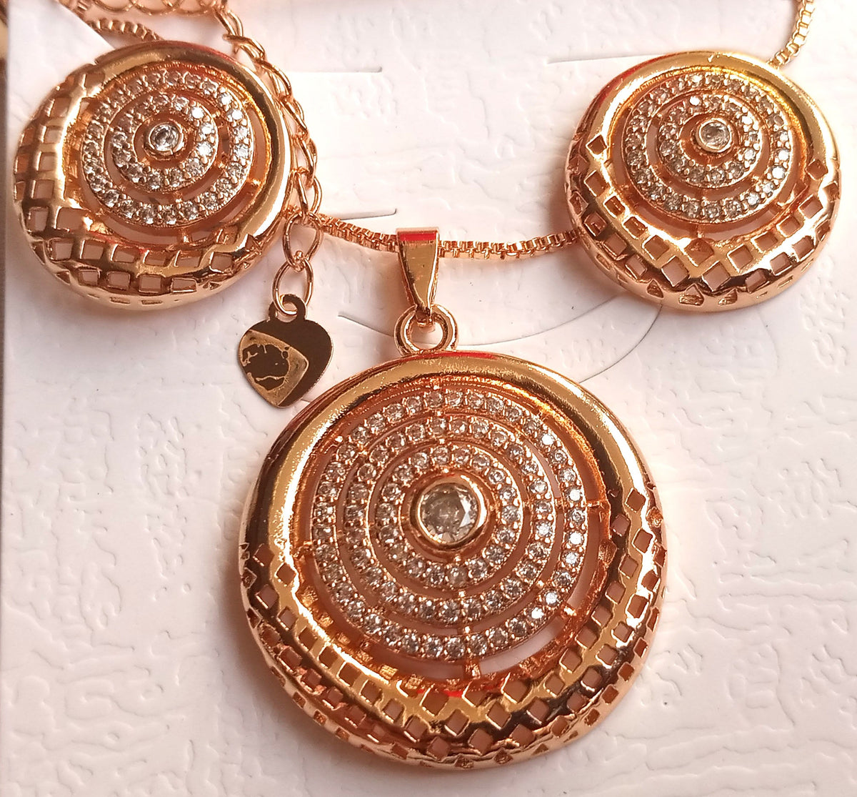 Imported Elegant stylish zircon round shape jewelry set