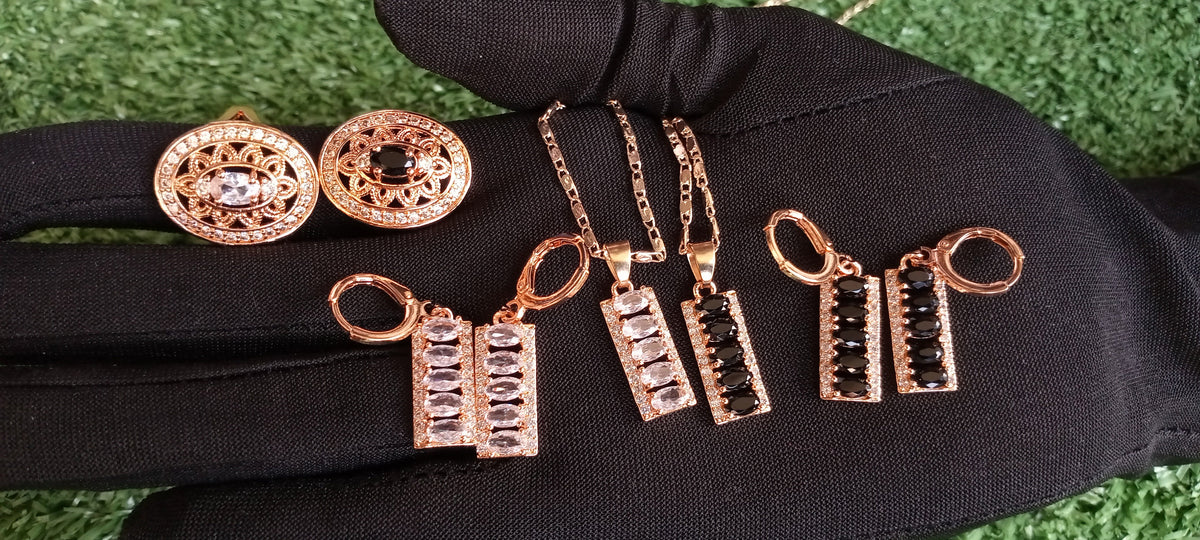 1 Set/2 colors set Imported beautiful Zircon locket, ring and tops stylish and elegant design