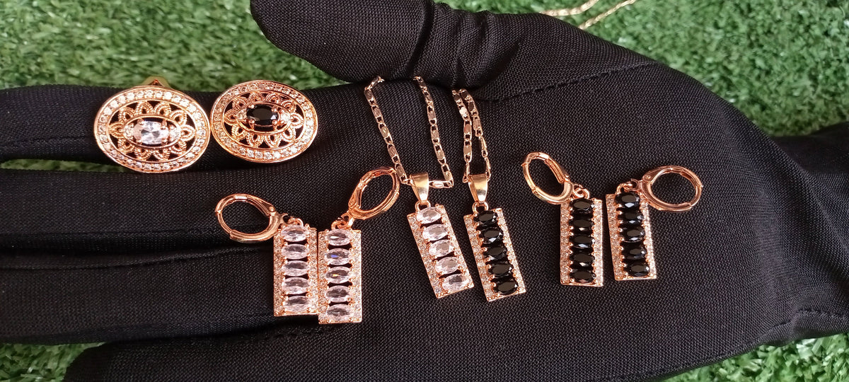1 Set/2 colors set Imported beautiful Zircon locket, ring and tops stylish and elegant design
