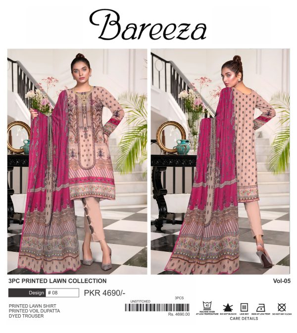 Bareeza Lawn | Unstitched Collection 3 Pieces Casual Wear| Summer 24