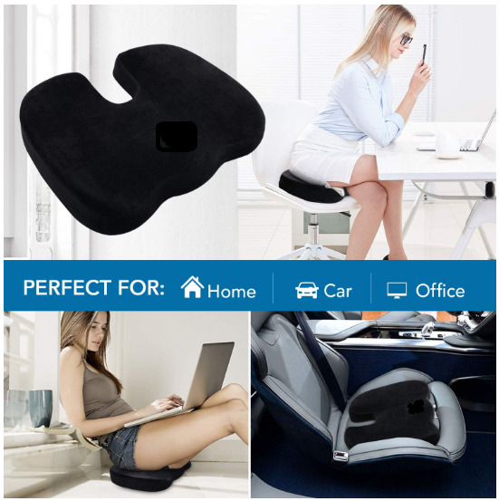 Foam Orthopedic Wedge Car Seat Cushion, Non-slip Coccyx Pad