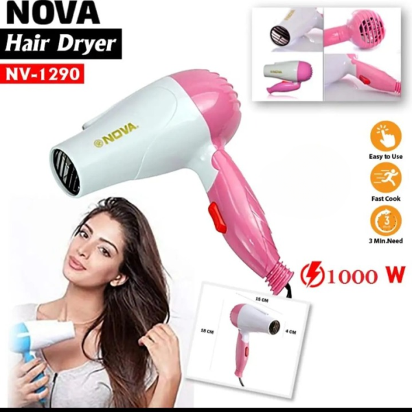 Foldable Nova Hair Dryer Nv-1290 (random Color) Box Packing