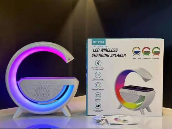 G Shaped Rgb Light Table Lamp With Wireless Charger