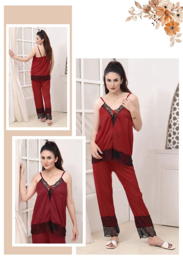 Latest Silk Cami And Pajama Set - 2pc