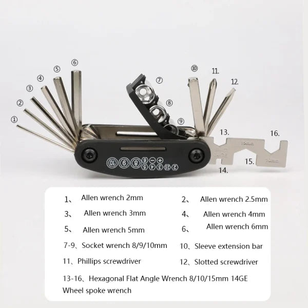 Wrench 16 In 1 Mtb Bicycle Repair Tool