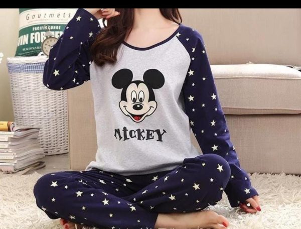Striped Mickey Minnie Pajamas Spring Autumn