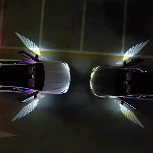 Universal Car Rear View Mirror Side Mirror Led Angel Wing Light Dynamic Projection Lamp (2 Pc)