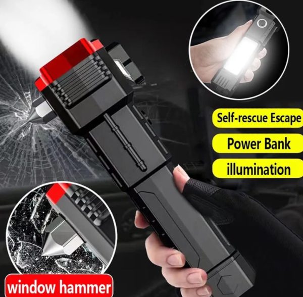 Versatile High-power Led Flashlight: Rechargeable And Multifunctional