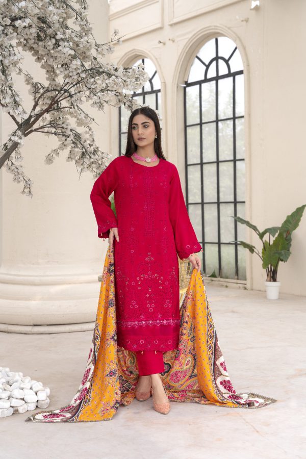 Zarmeen & Emaan® Boring Viscose Embroidery Unstitched L 3 Pieces