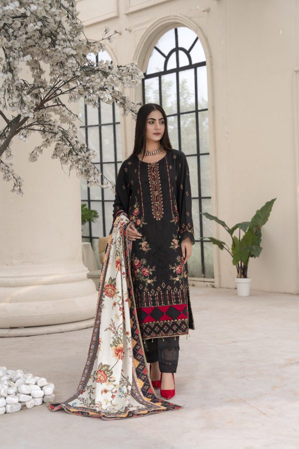 Zarmeen & Emaan® Boring Viscose Embroidery Unstitched L 3 Pieces